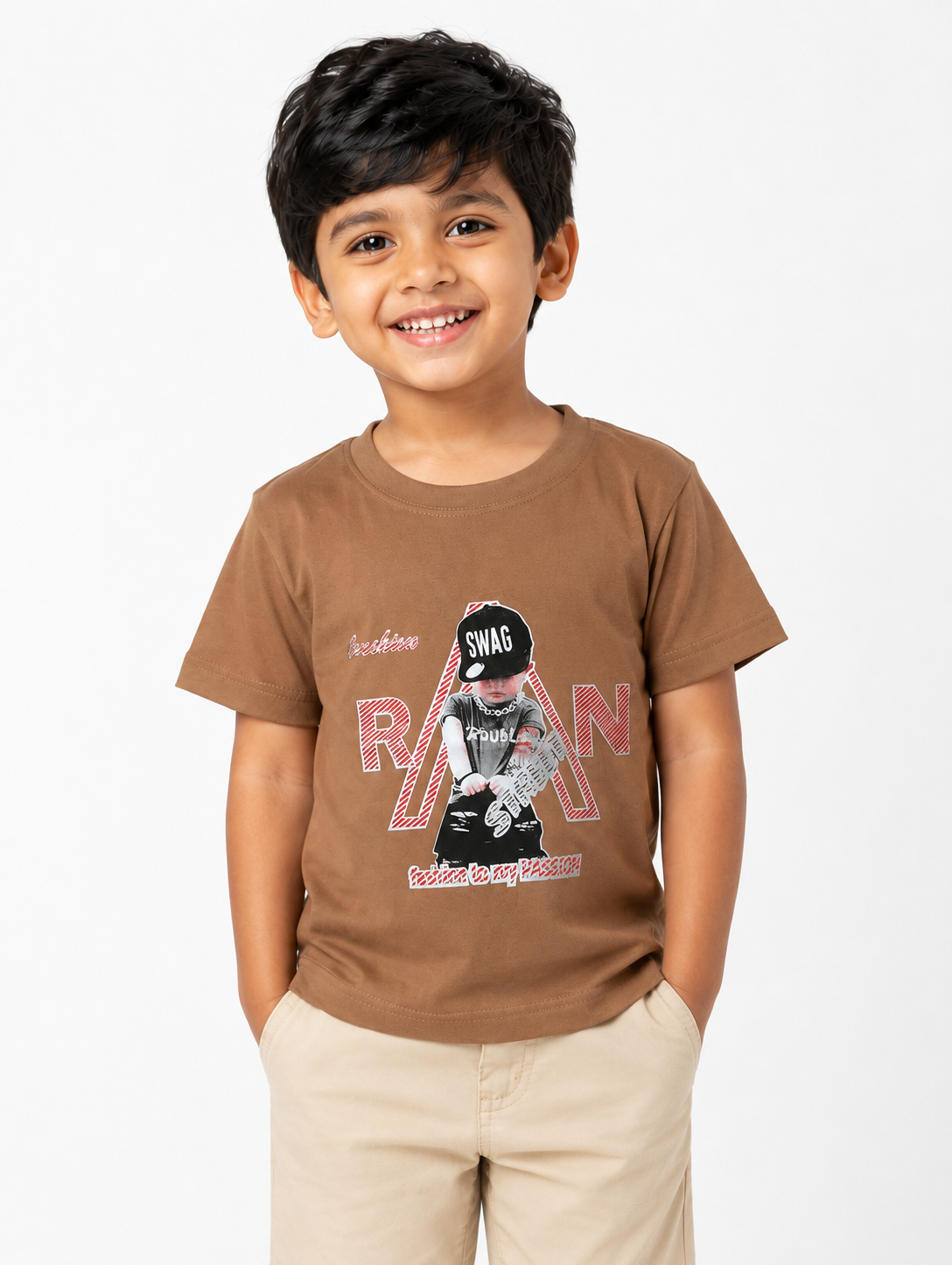 Boys Fashion Passion Graphic Printed T-Shirt