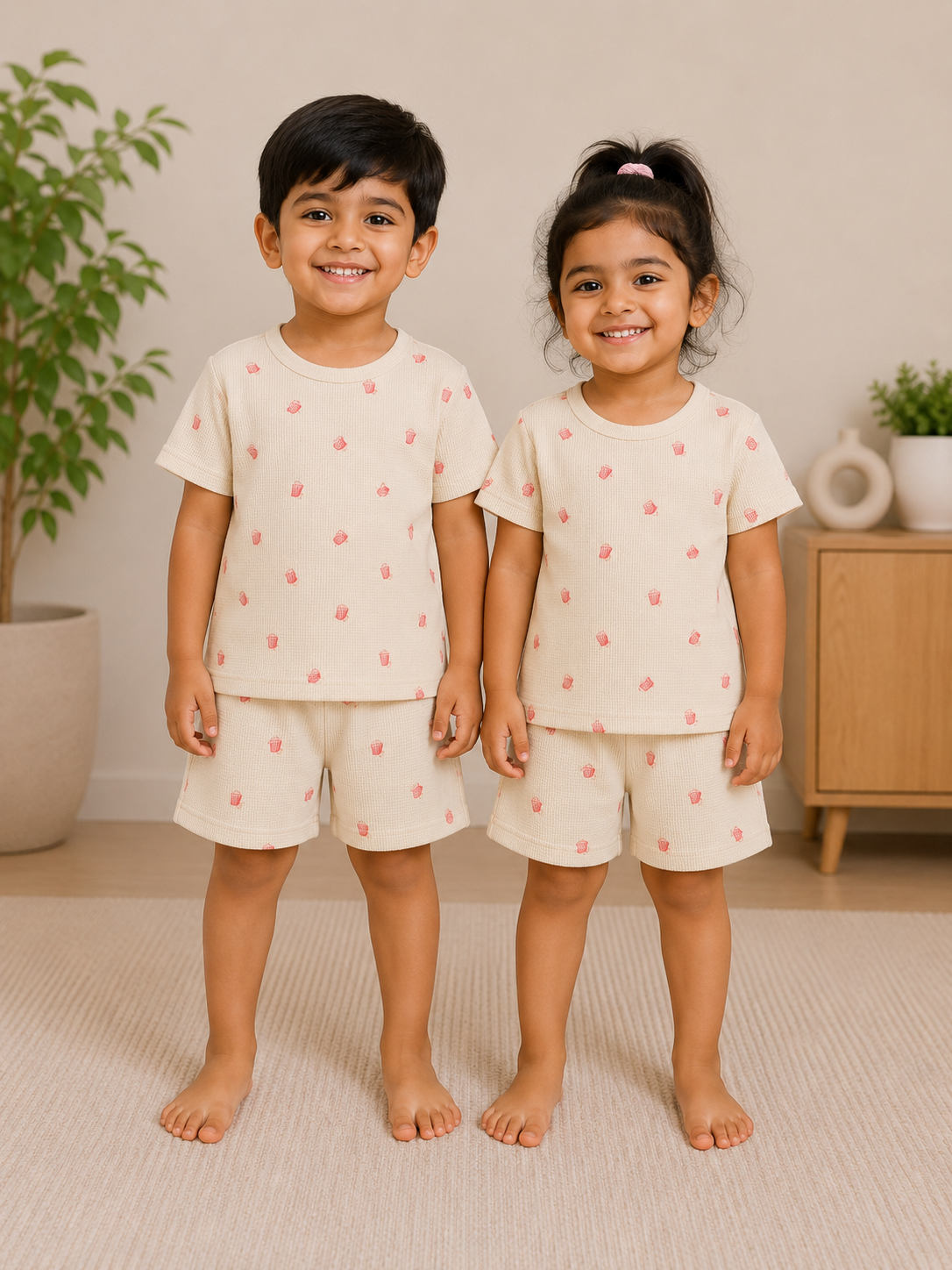 Cream Cupcake Print Co-Ord Set