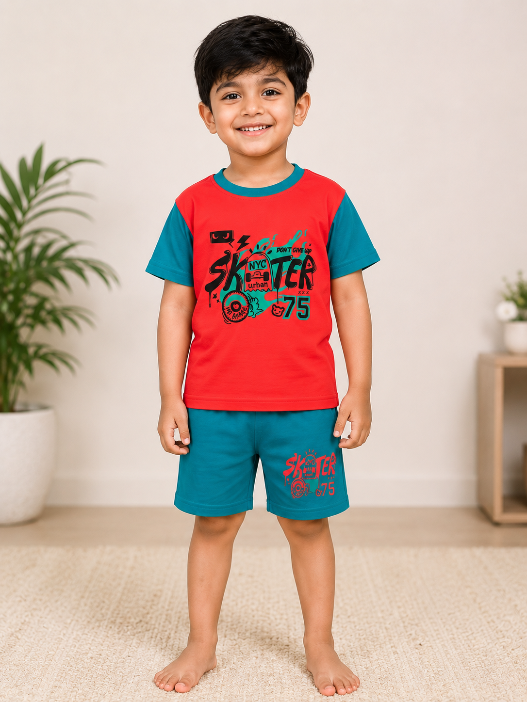 Urban Skater T-Shirt & Shorts Set