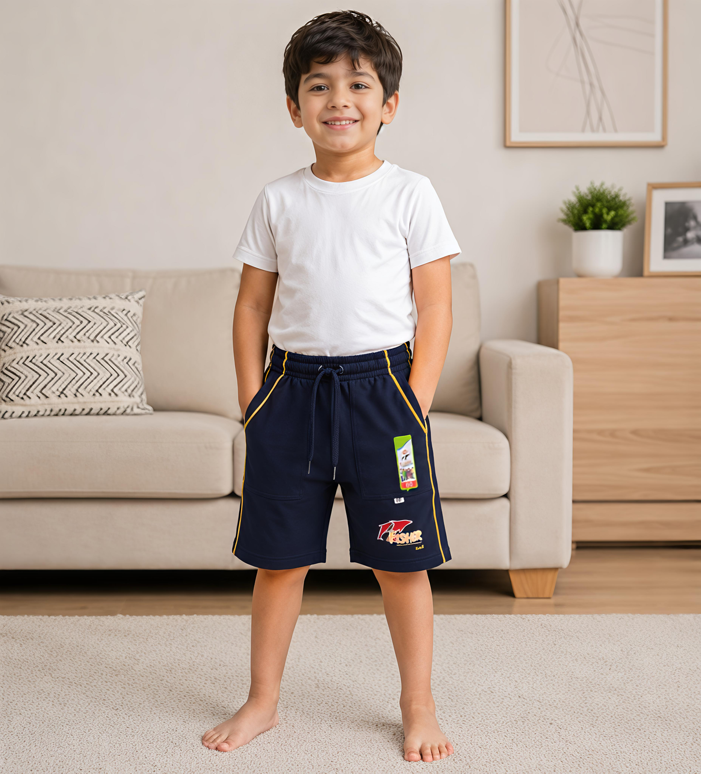Boys Fisher Casual Trouser - Navy Blue