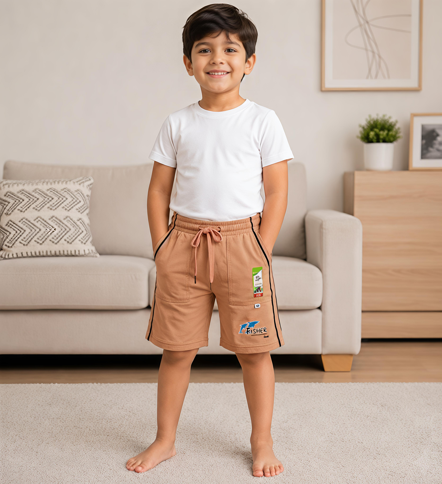 Boys Fisher Casual Trouser - Brown