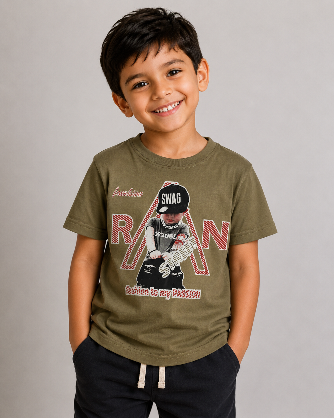 Boys Fashion Passion Graphic Printed T-Shirt