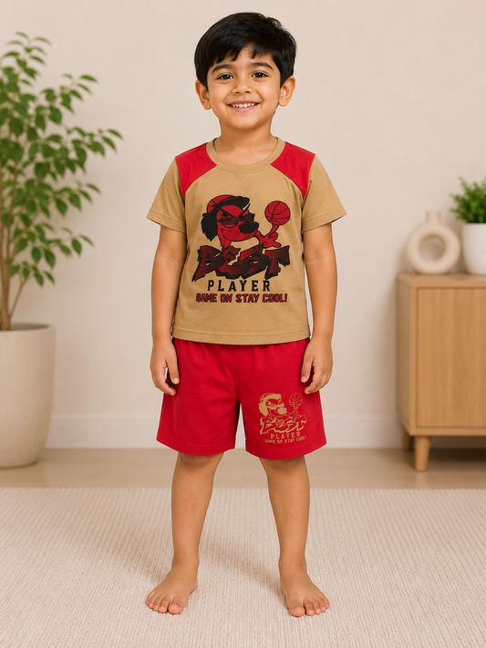 Beast Player Graphic T-Shirt & Shorts Set