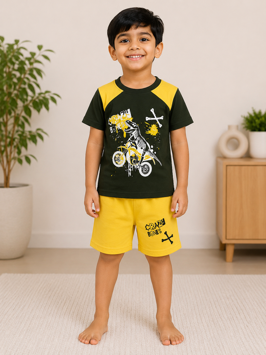 Crazy Bones Dino Ride T-Shirt & Shorts Set