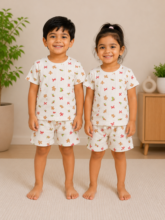 White Gingerbread Print Co-Ord Set