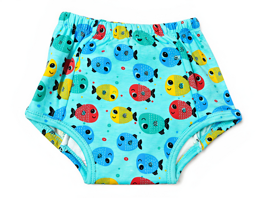 Colorful Fish Print Padded Underwear - Comfort