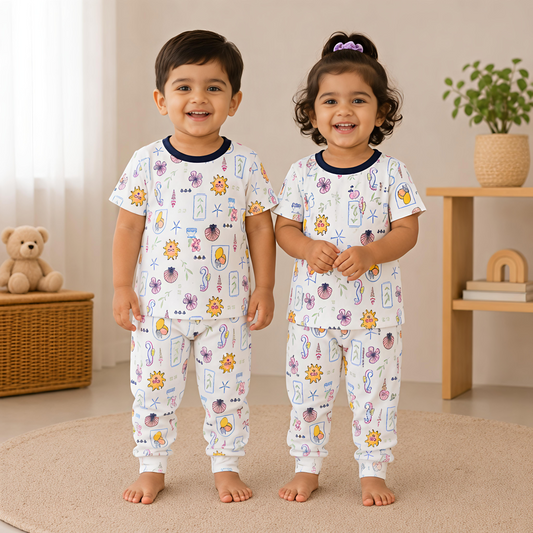 Ocean Fun Cotton Co-Ord Set for Kids