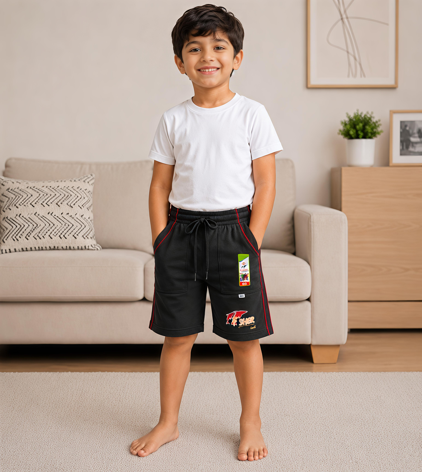 Boys Fisher Casual Trouser - Black