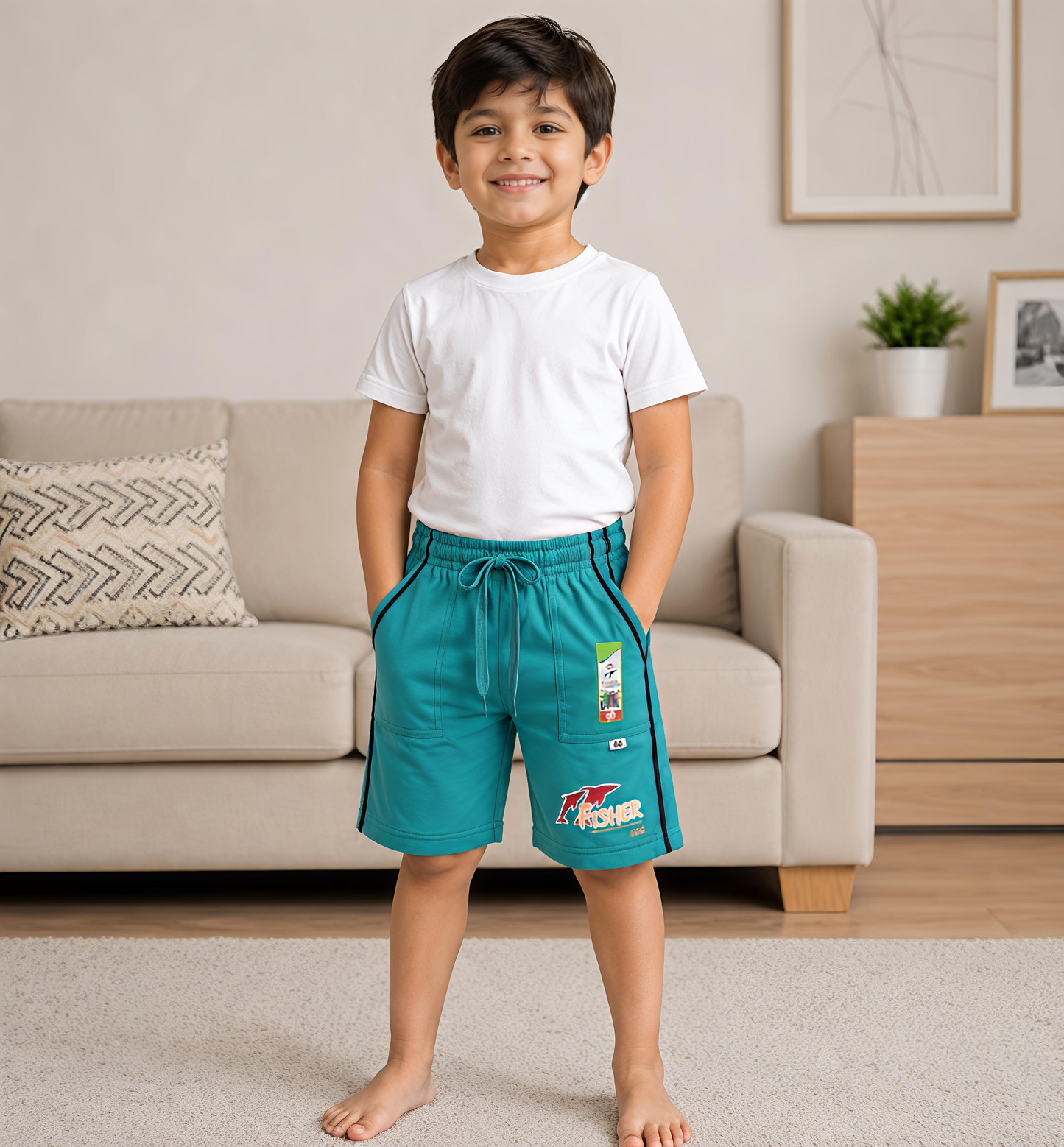 Boys Fisher Casual Trouser - Teal