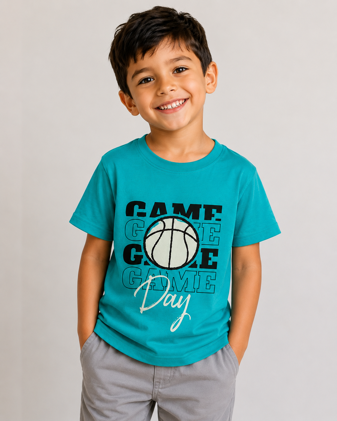 Boys Game Day Basketball Graphic T-Shirt