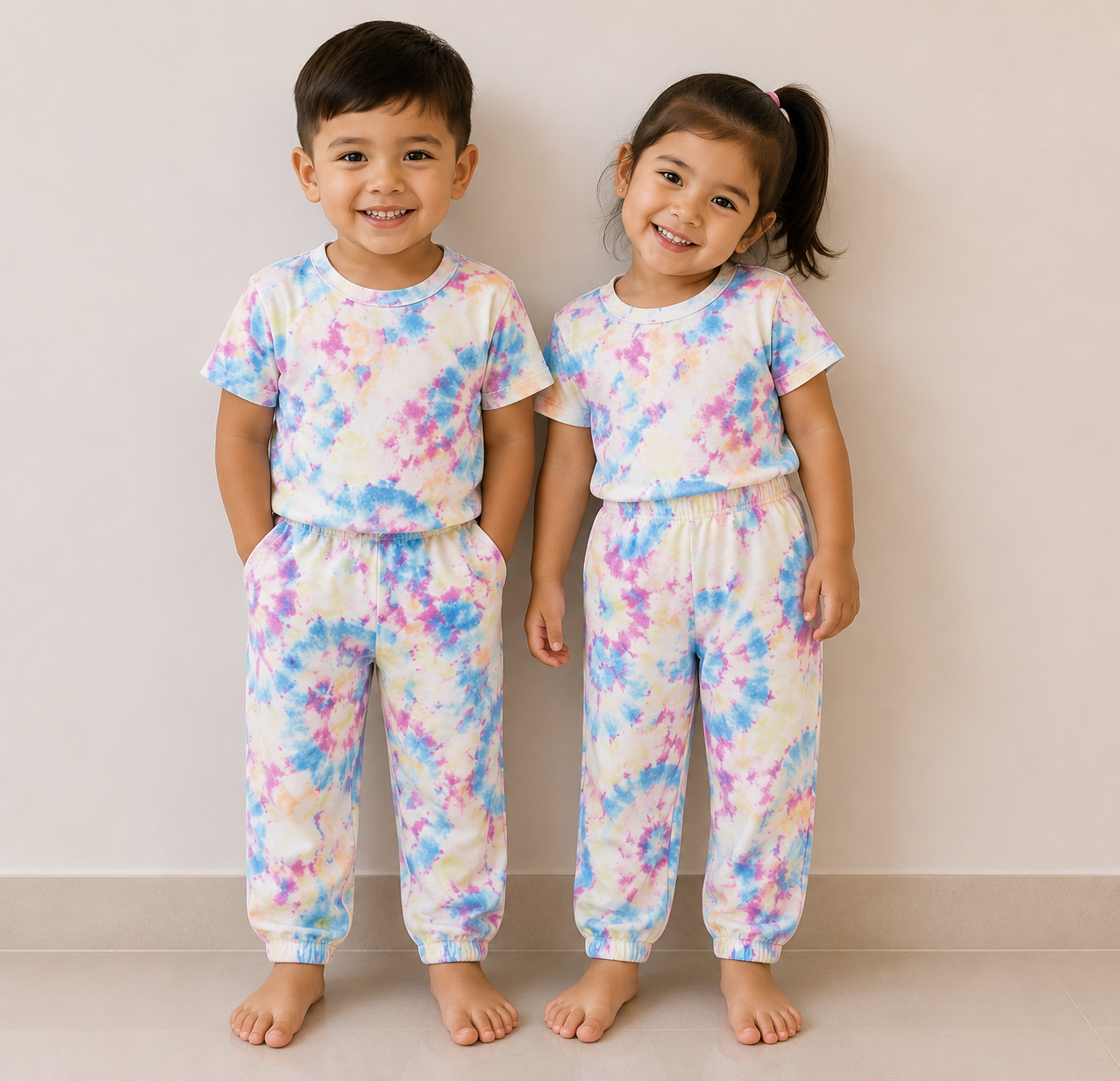 Kids Pastel Tie-Dye Co-Ord Set