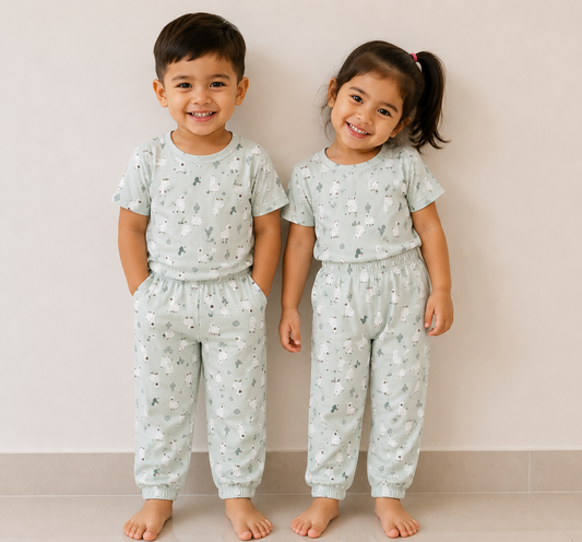 Kids Mint Animal Print Co-Ord Set