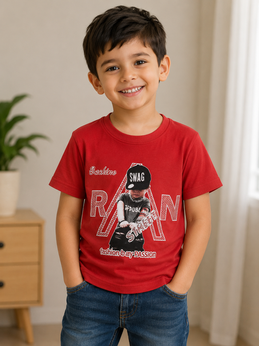 Boys Urban Swag Graphic Printed T-Shirt