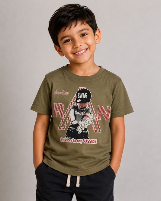 Boys Fashion Passion Graphic Printed T-Shirt