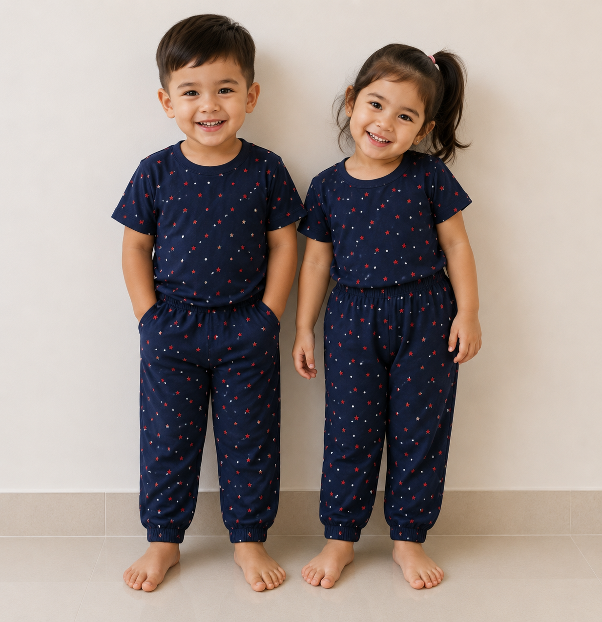 Kids Navy Star Print Co-Ord Set