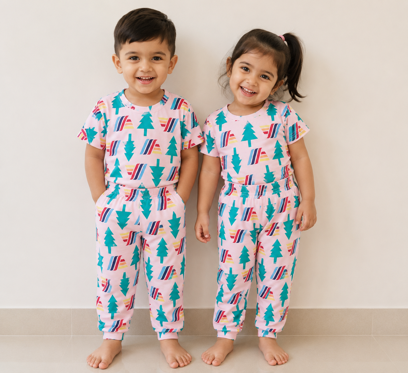 Kids Colourful Tree Print Co-Ord Set